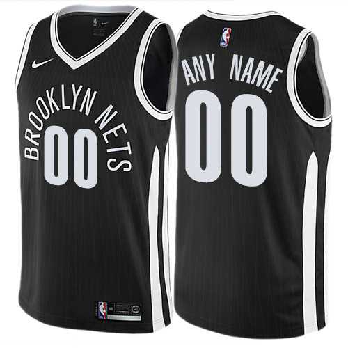 Men & Youth Customized Brooklyn Nets Black Nike City Edition Jersey